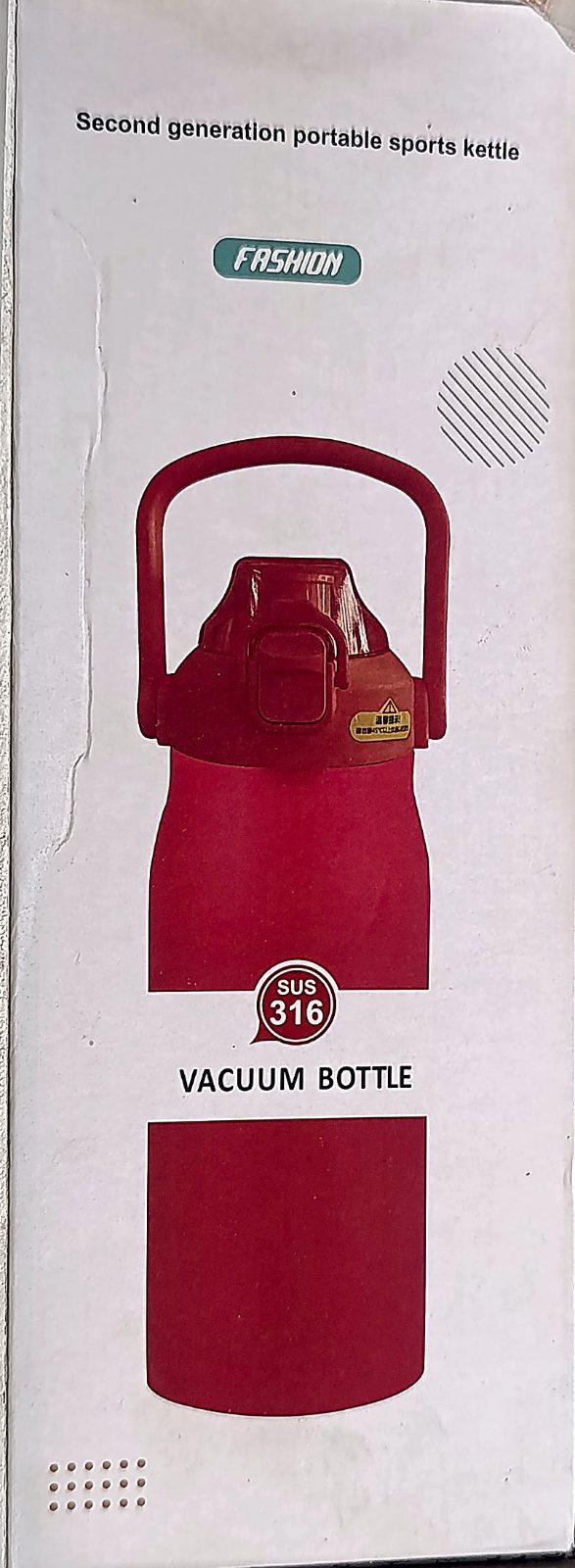 Gourde isotherme inox avec anse, rouge