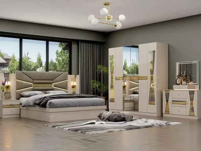 Chambre à Coucher Complète à Vendre – Lit, Armoire, Table de Nuit