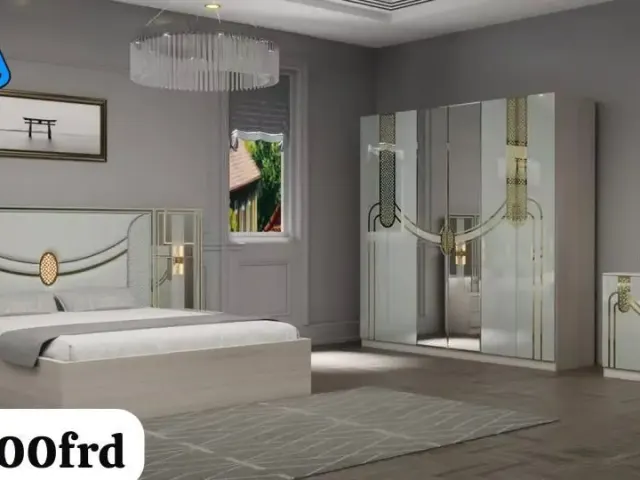 Chambre à Coucher Complète à Vendre – Lit, Armoire, Table de Nuit