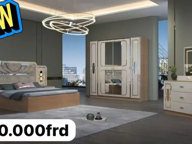 Chambre à Coucher Complète à Vendre – Lit, Armoire, Table de Nuit