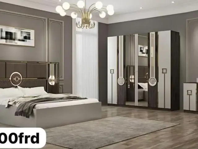 Chambre à Coucher Complète à Vendre – Lit, Armoire, Table de Nuit