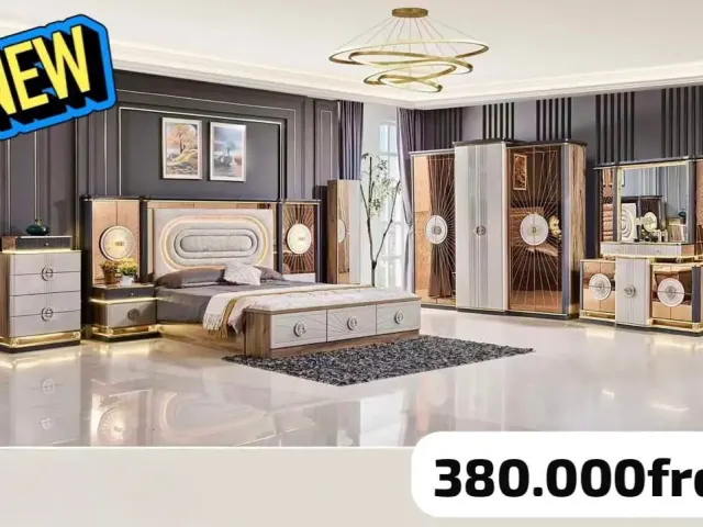Chambre à Coucher Complète à Vendre – Lit, Armoire, Table de Nuit