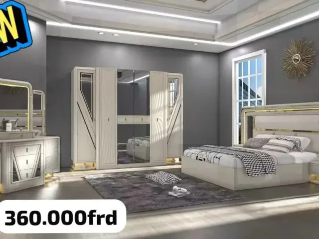 Chambre à Coucher Complète à Vendre – Lit, Armoire, Table de Nuit