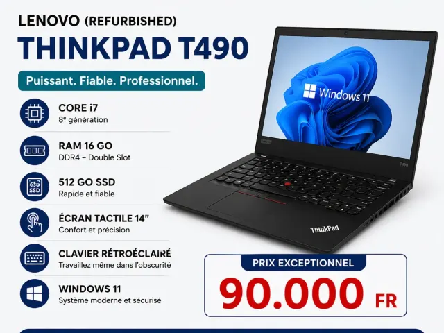 💻 Lenovo ThinkPad T490 – Core i7 disponible maintenant !