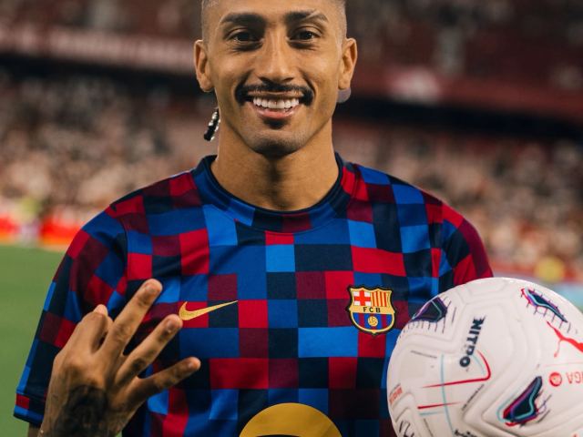 Maillot FC Barcelone Nike à damier bleu et grenat