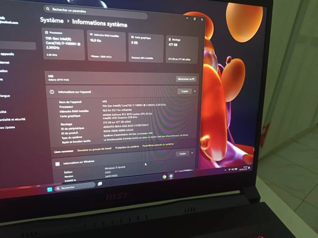 PC portable gamer MSI Katana GF76 11UG i7 RTX 3070