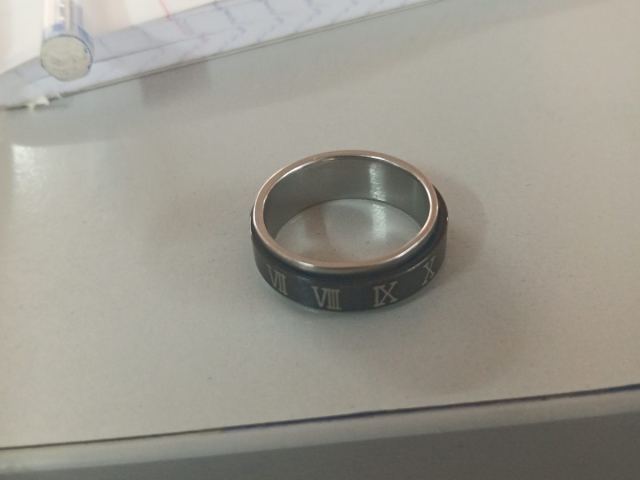 Bague anti-stress acier chiffres romains