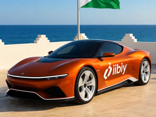 Coupé sportif orange, 2 portes